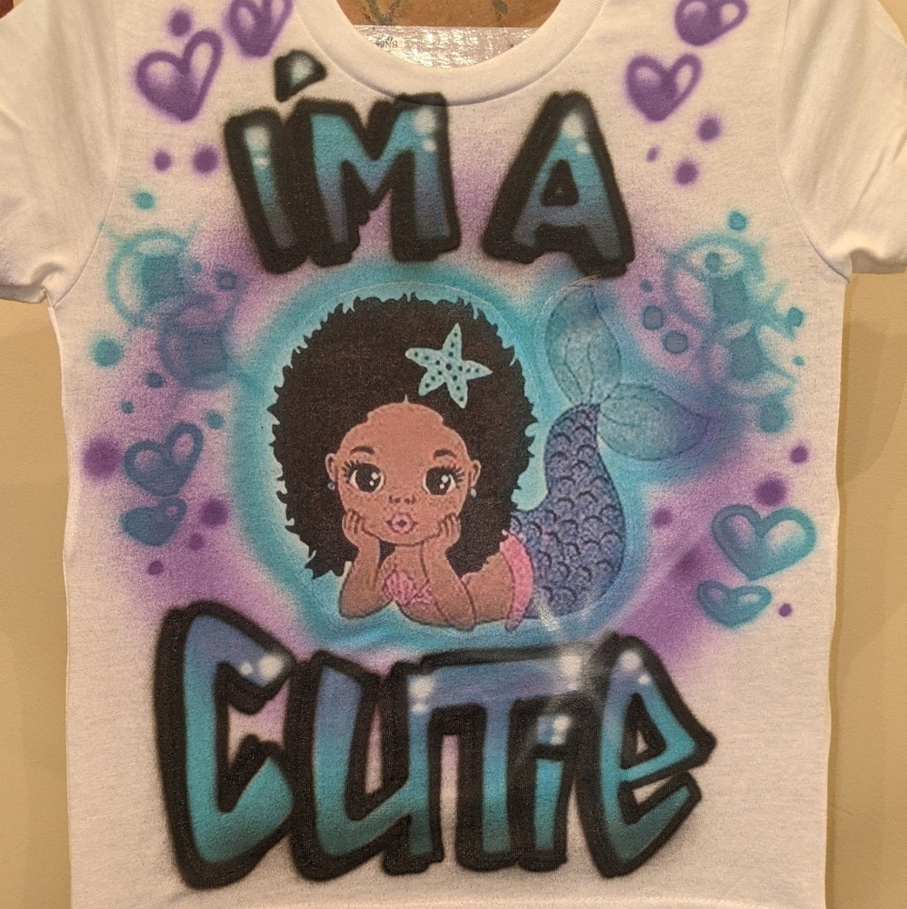 Custom airbrush 3t mermaid tee
